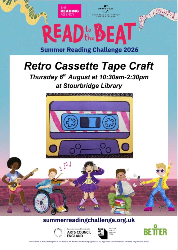 Stourbridge Library - Summer Reading Challenge: Retro Cassette Tape